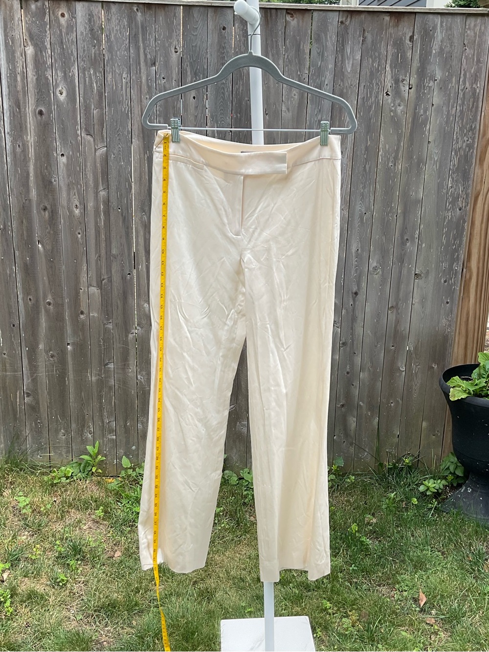 Ann Taylor Cream Wide-Leg Trousers